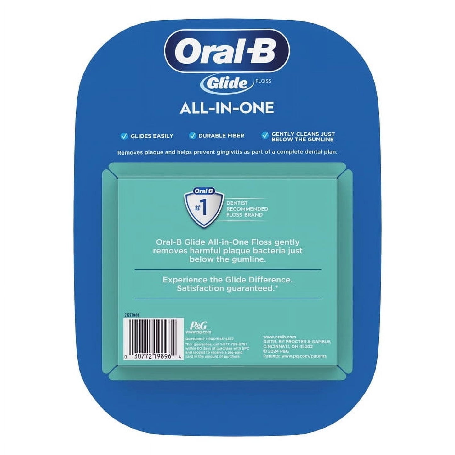 Oral B Glide Dental Floss All-in-One Mint Floss 48.1 Yard Each - 6 Pack