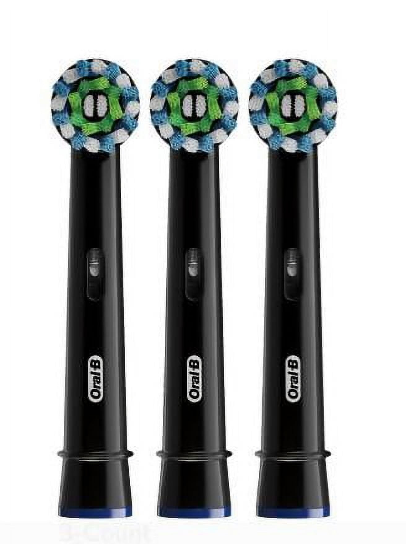 Oral-B CrossAction Electric Toothbrush Replacement Brush Heads, Black, 3 Count