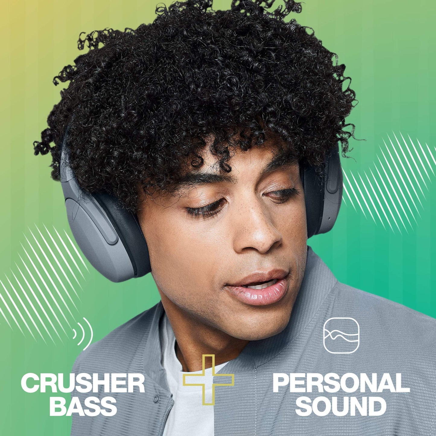 Skullcandy Crusher Evo Over-Ear Wireless Headphones with Sensory Bass, Grey
