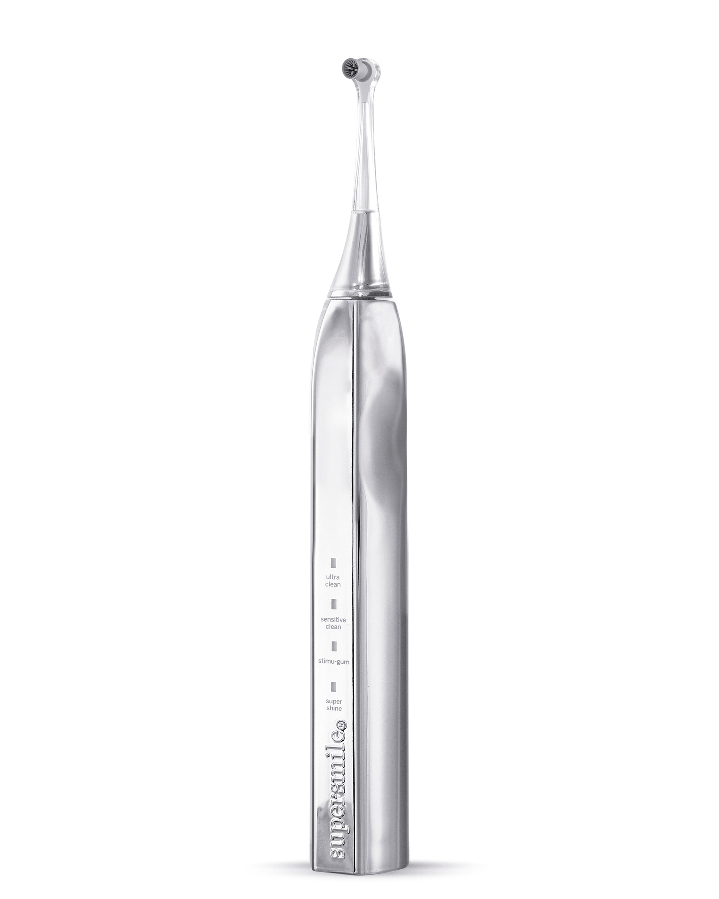 Supersmile Zina45 Sonic Pulse Electric Toothbrush - Rechargeable Whitening Toothbrush w/Polishing Head - 4 Cleaning Modes, Silver