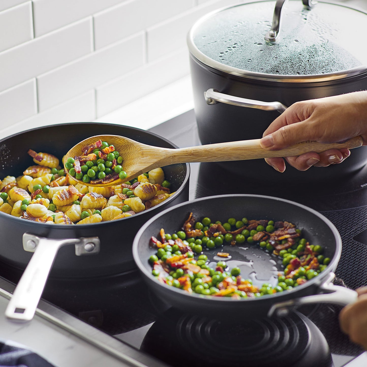 KitchenAid Hard-Anodized 11 Pcs Induction Nonstick Cookware Set, Dishwasher Safe and Oven Safe to 500°F, Matte Black
