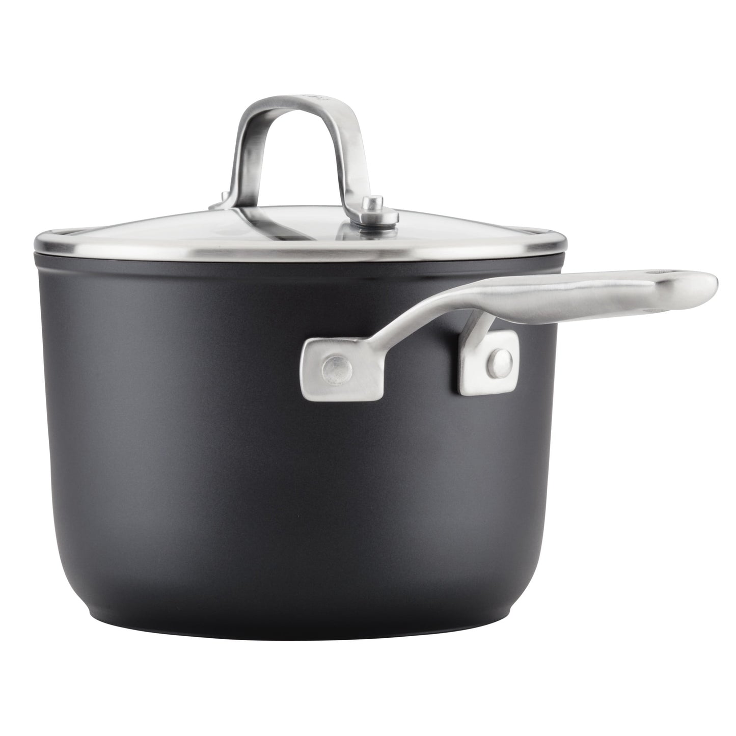 KitchenAid Hard-Anodized 11 Pcs Induction Nonstick Cookware Set, Dishwasher Safe and Oven Safe to 500°F, Matte Black