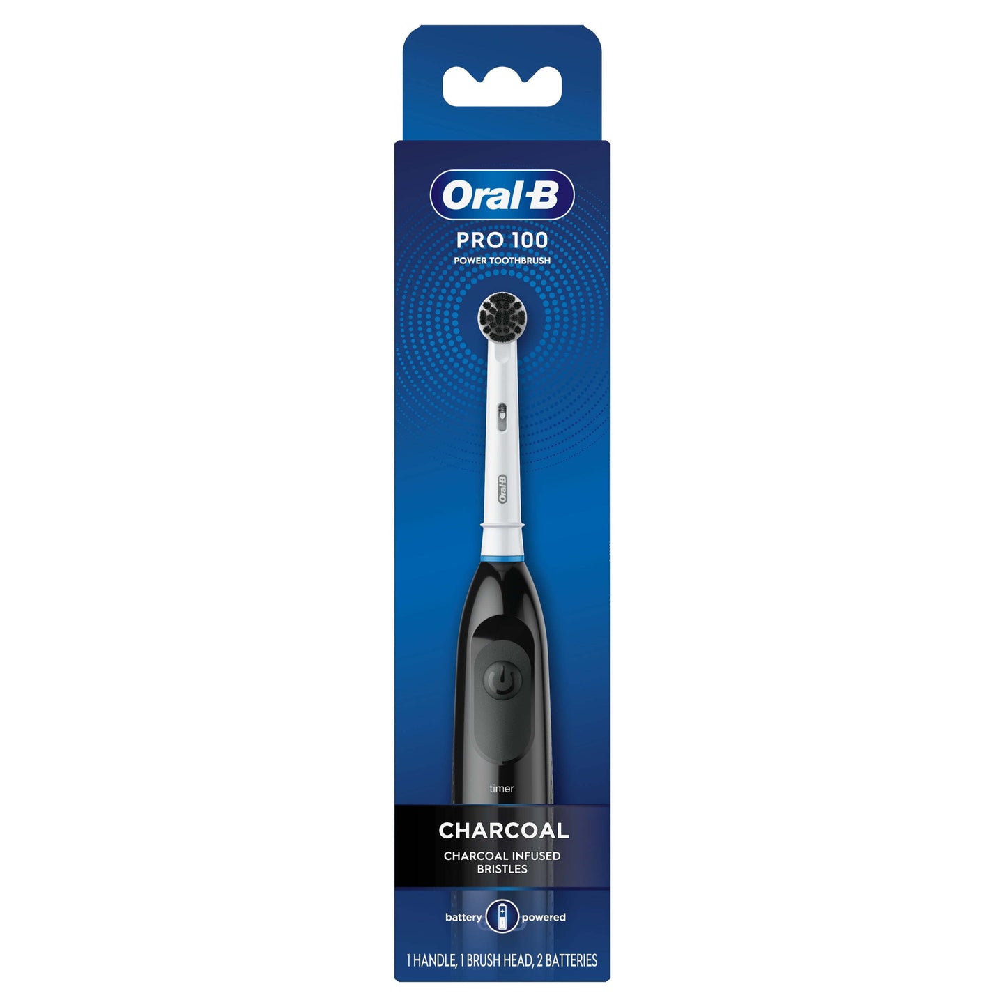 Oral-B Clinical Charcoal Battery Electric Toothbrush, Black, for Adults and Children 3+