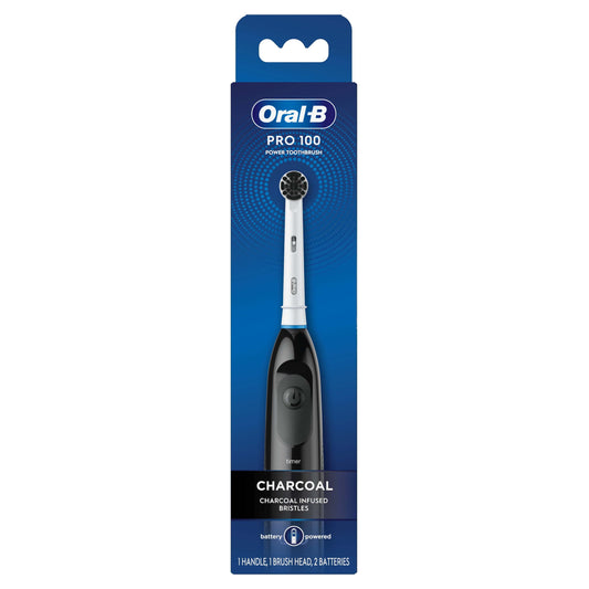 Oral-B Clinical Charcoal Battery Electric Toothbrush, Black, for Adults and Children 3+