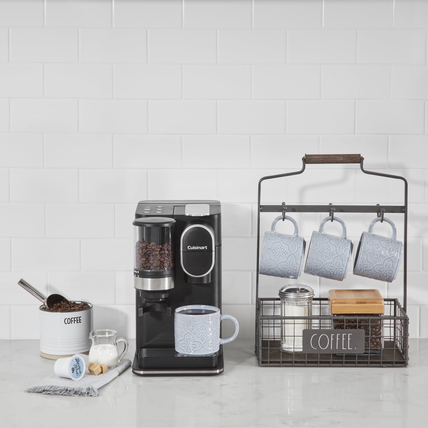 Cuisinart Grind &amp; Brew Classic Black Single Serve Coffee Maker with Built-In Grinder