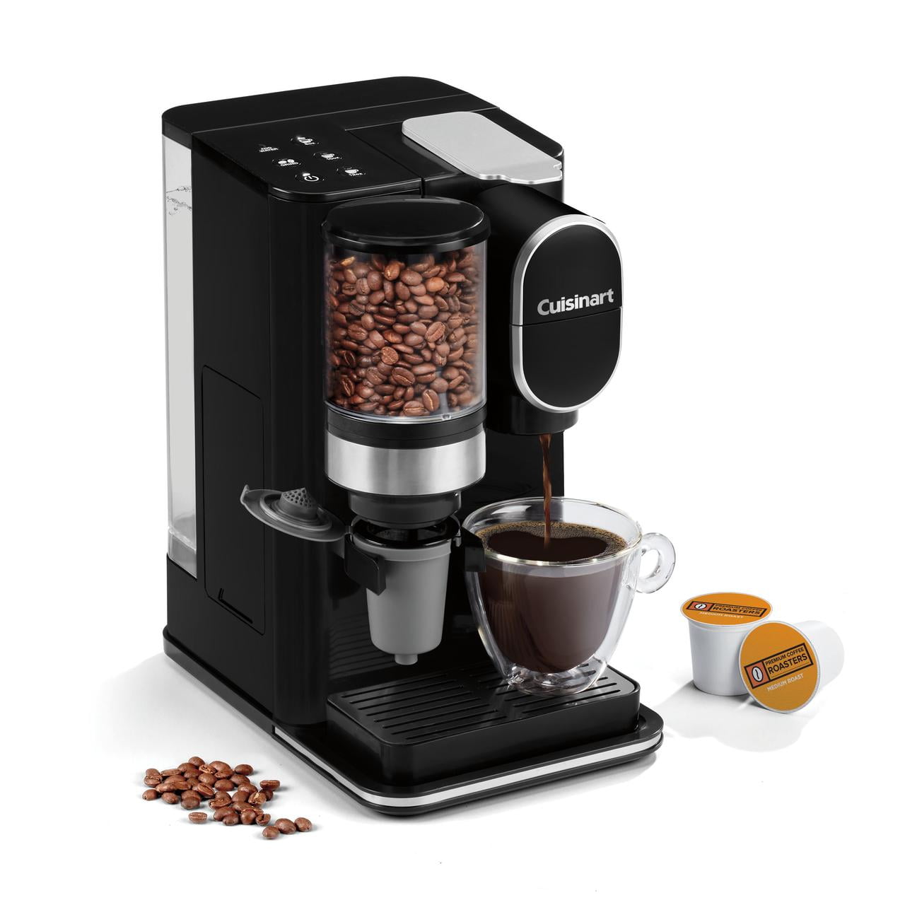Cuisinart Grind &amp; Brew Classic Black Single Serve Coffee Maker with Built-In Grinder
