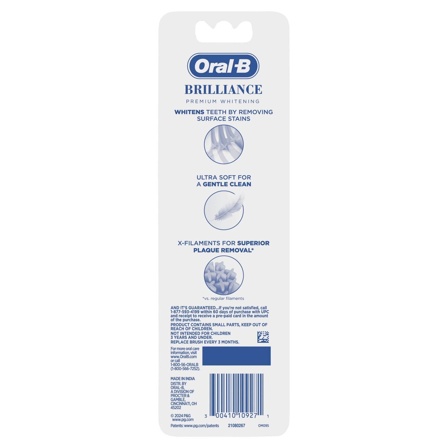 Oral-B Toothbrush Pro Whitening Brilliance, Medium, Sky Blue, 1 Count