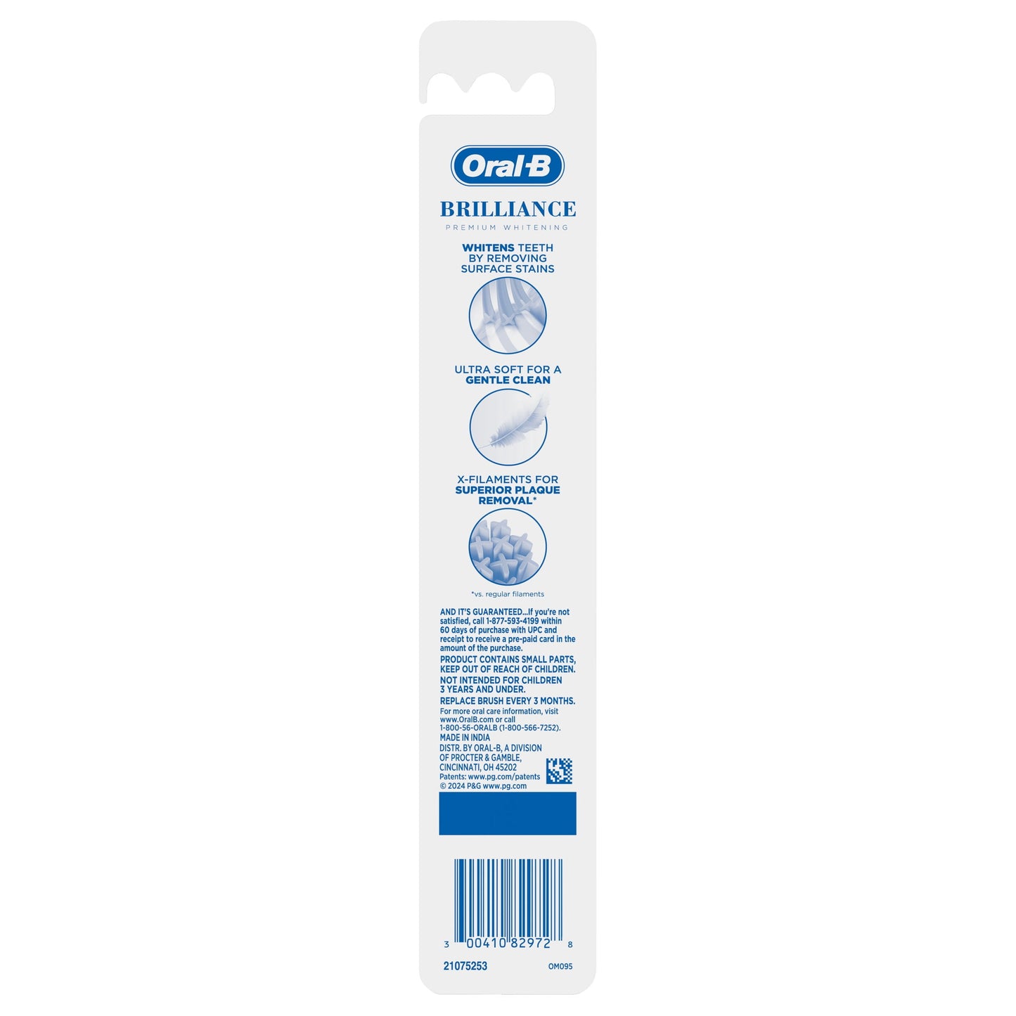 (4 pack) Oral-B Toothbrush Pro Whitening Brilliance, Extra Soft, Black, 1 Count