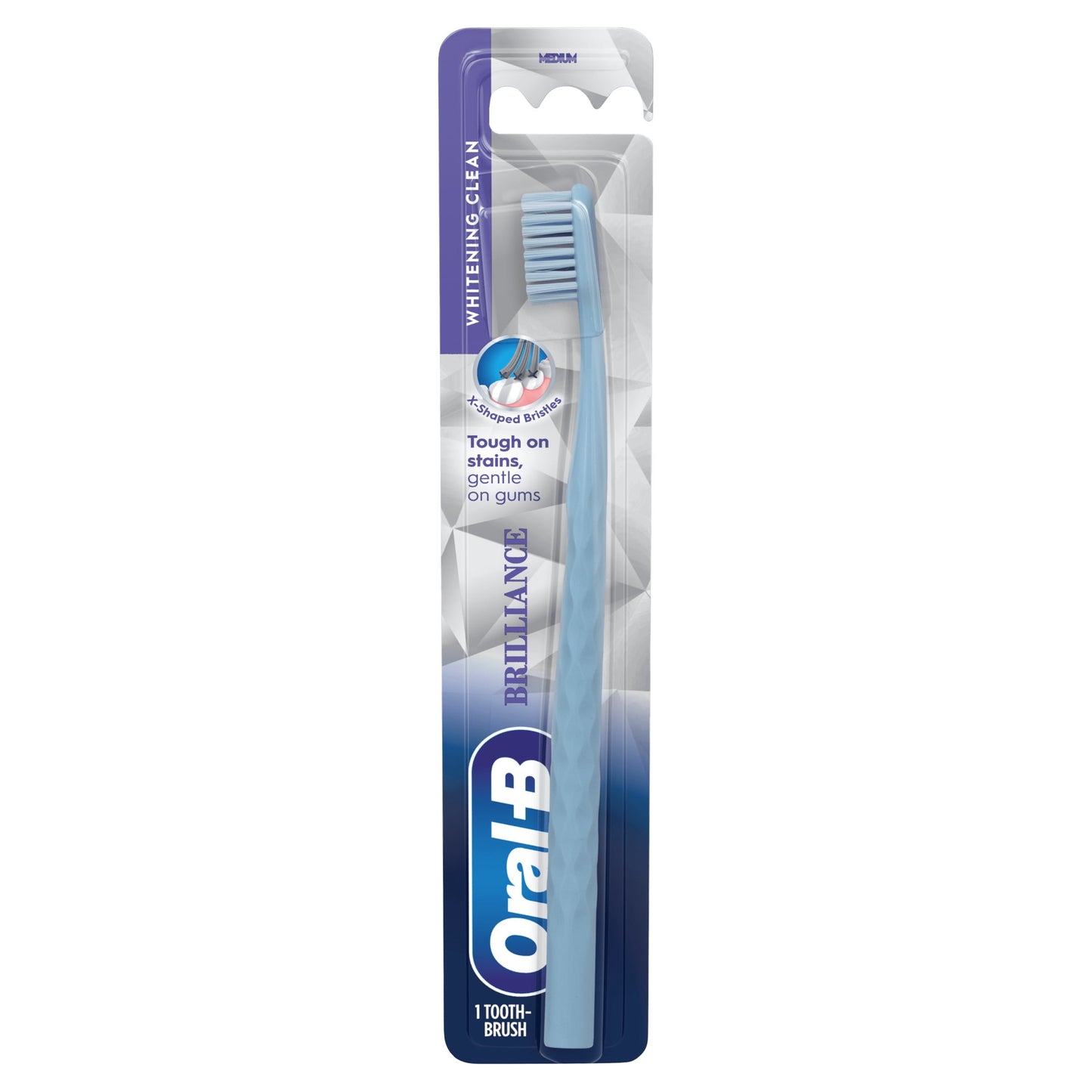 (2 pack) Oral-B Toothbrush Pro Whitening Brilliance, Medium, Sky Blue, 1 Count
