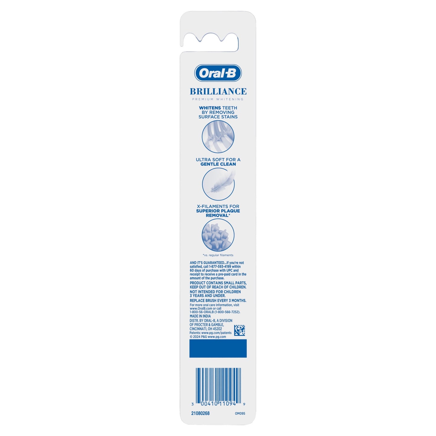 (2 pack) Oral-B Toothbrush Pro Whitening Brilliance, Medium, Sky Blue, 1 Count
