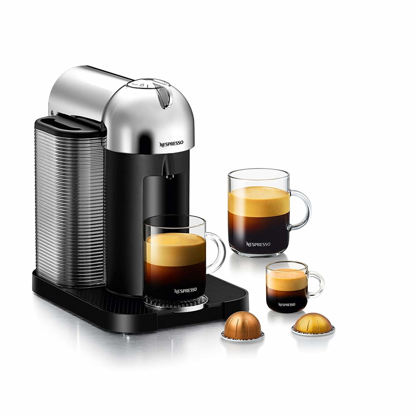 Nespresso Vertuo Coffee &amp; Espresso Single-Serve Machine in Chrome, BNV220CRO1BUC1