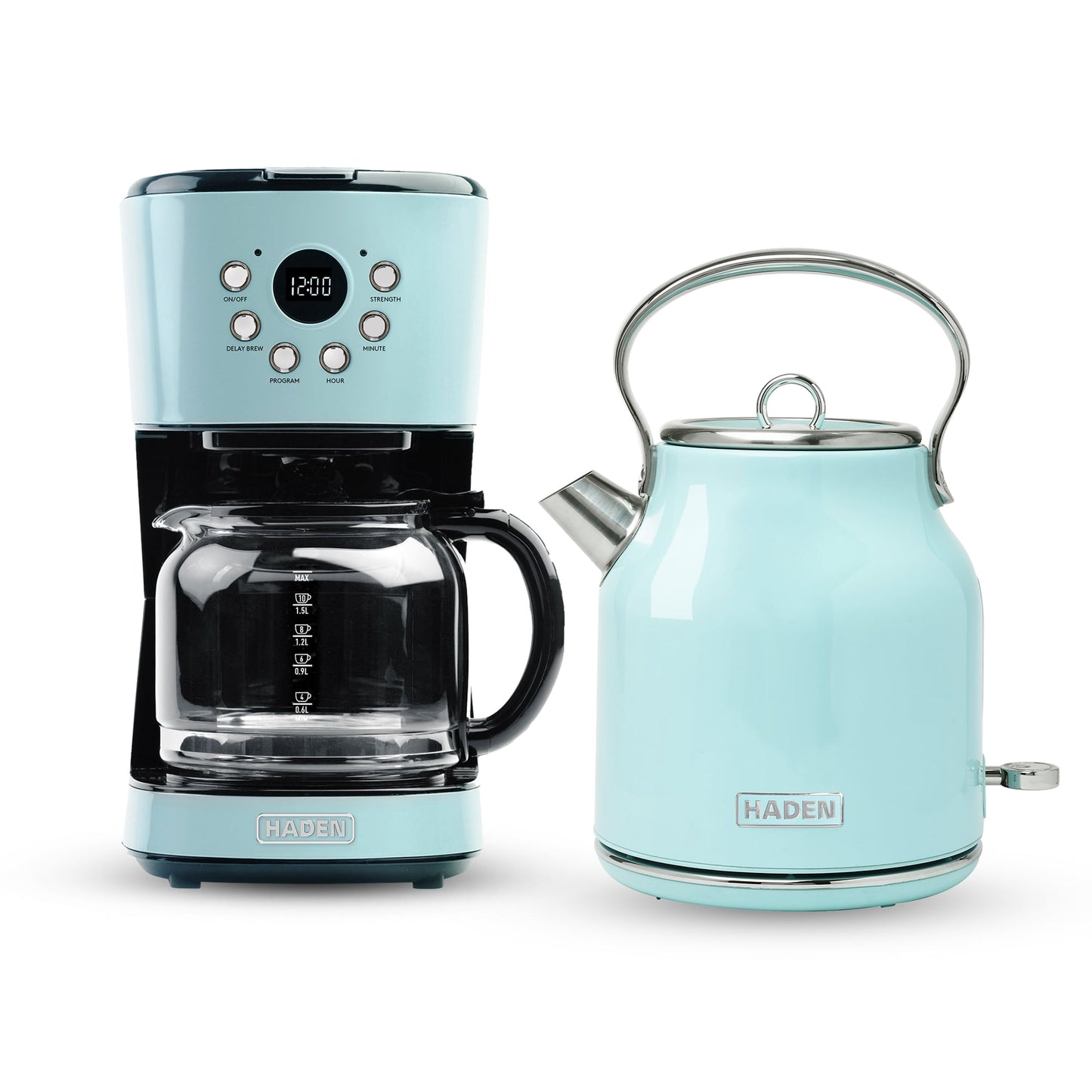 Haden Coffee Maker &amp; Heritage 1.7 Liter Electric Kettle, Ivory &amp; Copper