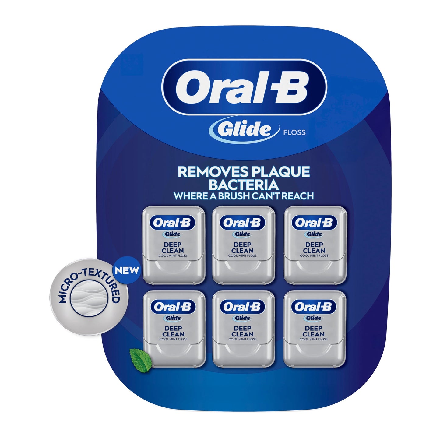 Oral‑B Floss, Glide Pro‑Health Deep Clean Waxed Dental Floss, Cool Mint, 40m, 3 Pack