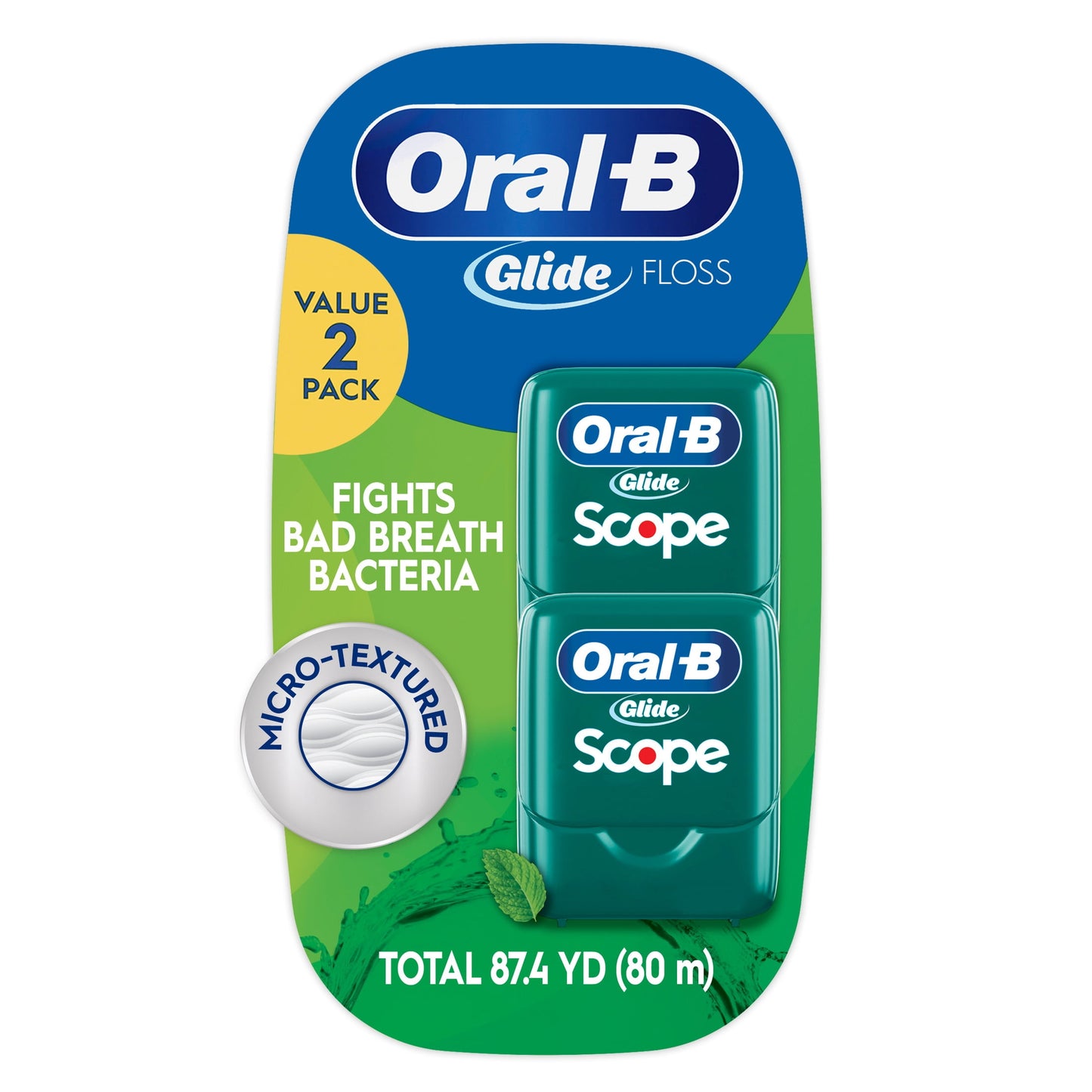 Oral-B Floss, Glide with Scope Flavor, Mint Dental Floss, 40 meters