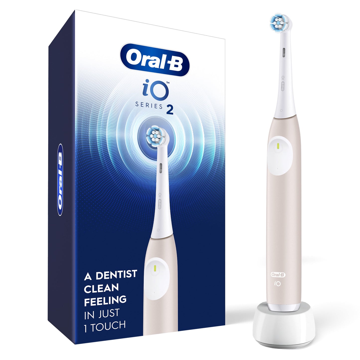 Oral-B Toothbrush, iO Series 2 Rechargeable Electric Toothbrush for Adults &amp; Kids 3+, Night Black, 1 Gentle Care Brush Head