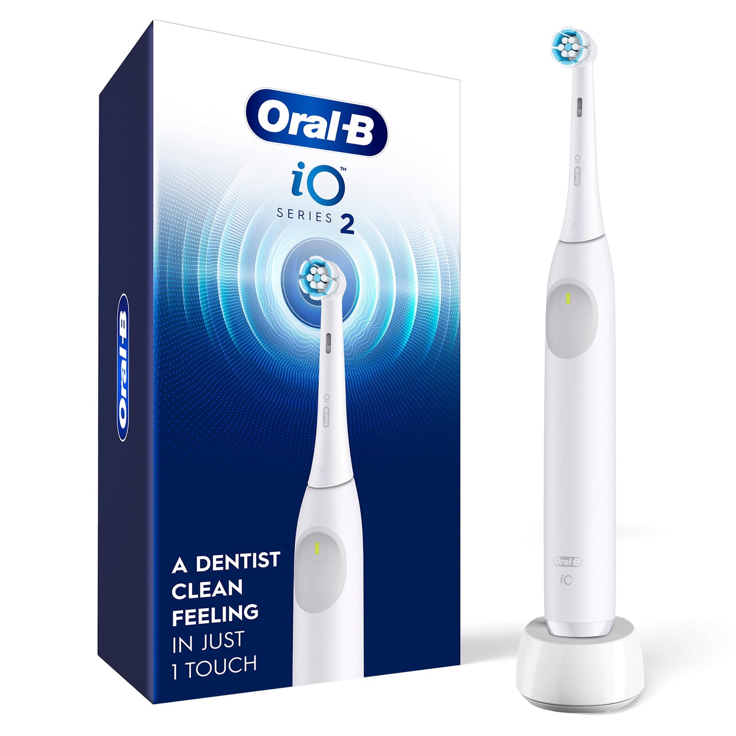 Oral-B Toothbrush, iO Series 2 Rechargeable Electric Toothbrush for Adults &amp; Kids 3+, Night Black, 1 Gentle Care Brush Head