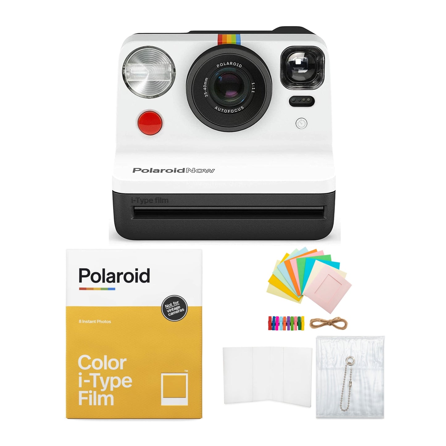 Polaroid Originals Now Viewfinder i-Type Instant Camera (Red) Film Bundle