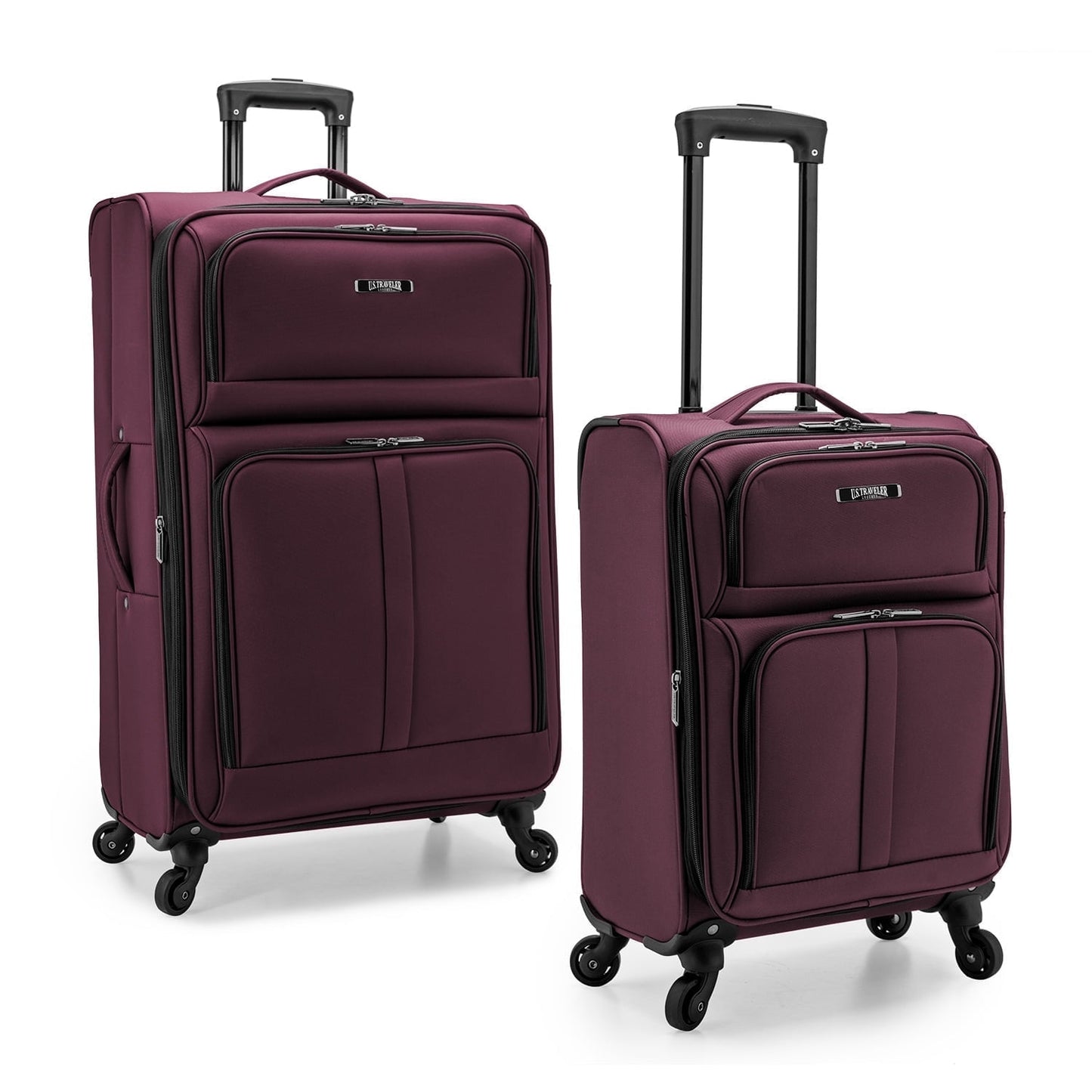 U.S. Traveler Anzio Softside Expandable Spinner Luggage Set, Burgundy, 2-Piece (22/30)